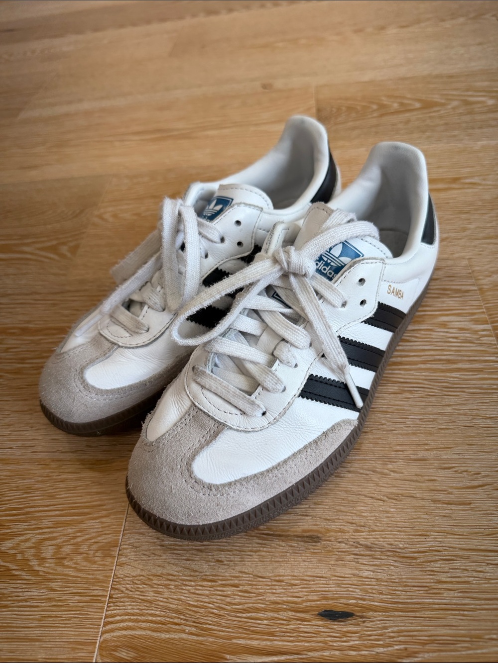 adidas Women’s Samba Sneakers in White, Black & Gray